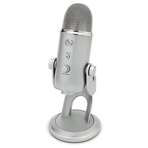 Logitech Creators Blue Yeti USB Microphone for Gaming, Streaming, Podcast, YouTube, Discord, PC, Studio Sound, Plug & Play-Silver