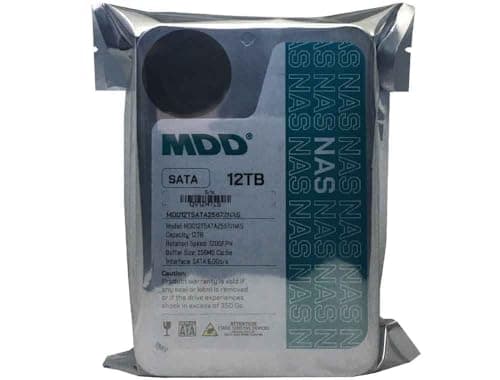 MDD MAXDIGITALDATA MDD (MDD12TSATA25672NAS) 12TB 7200 RPM 256MB Cache SATA 6.0Gb/s 3.5'' Internal NAS Hard Drive - 5 Years Warranty (Renewed)