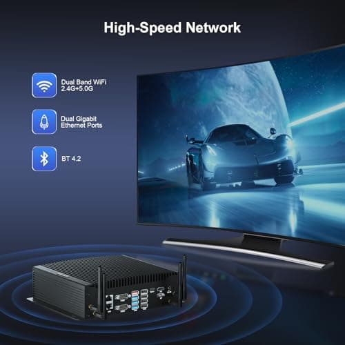 HISTTON Fanless Mini PC Core i7-10710U, 16GB RAM 512GB M2. SSD, Industrial PC with 6 RS232 COM, HD+DP+Type-C Triple Display, 2 LAN, 8 USB, GPIO, SIM, WiFi, BT4.2, Mini PC Windows 11 Pro, Linux/Ubuntu