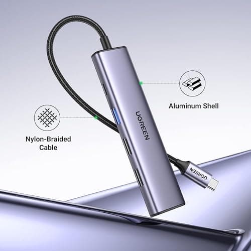 UGREEN Revodok 105 USB C Hub 5 in 1 Multiport Adapter 4K HDMI, 100W Power Delivery, 3 USB-A Data Ports, USB C Dongle for MacBook Pro/Air, iPad Pro, iMac, iPhone 15 Pro/Pro Max, XPS, Thinkpad