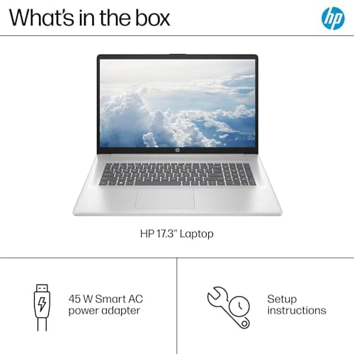 HP 17.3" FHD Business & Student Laptop Computer, 64GB RAM 2.5TB Storage (2TB SSD+512GB Docking Station Set), 6-Cores AMD Ryzen 5, Windows 11 Pro, PLUSERA Earphones, Silver