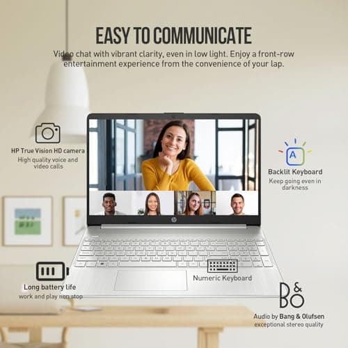 HP 15 Inch Laptop Computer, 15.6" FHD AMD Ryzen 5 Laptop with Lifetime Microsoft Office, Windows 11 Pro, 32GB RAM 1TB SSD+512GB Docking Set, Backlit Keyboard, 10-Key Number Pad