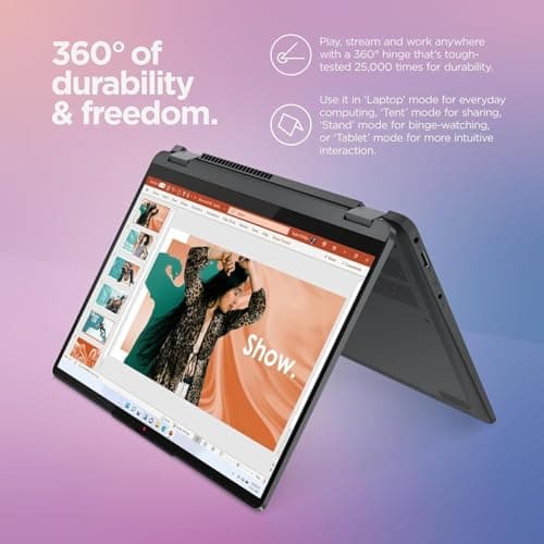 Lenovo IdeaPad Flex 5i 2-in-1 Laptop (14" FHD+ Touchscreen, Intel Core i5-1235U, 8GB RAM, 512GB SSD) Convertible, Fingerprint, Backlit, 1080p Webcam, 9-Hr Battery Life, IST Pen, Win 11 Home S Mode