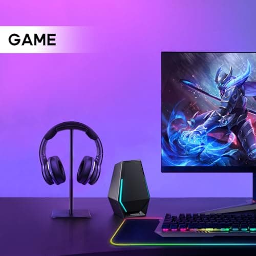 JIKIOU Headphone Stand Gaming Headset Holder Universal Aluminum Metal Headphones Holder Hanger with Aluminum Supporting Bar Flexible Headrest ABS Solid Base for All Headphone 2 Pack (Black)
