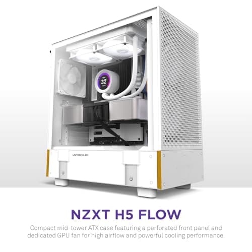 NZXT H5 Flow Starfield | Compact ATX Mid-Tower PC Gaming Case | High Airflow Perforated Front Panel | Tempered Glass Side Panel | Cable Management | 2 x 120mm Fans Included | 280mm Radiator Support