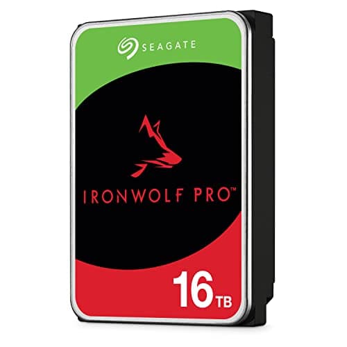 Seagate IronWolf Pro, 16 TB, Enterprise NAS Internal HDD –CMR 3.5 Inch, SATA 6 Gb/s, 7,200 RPM, 256 MB Cache for RAID Network Attached Storage (ST16000NT001)