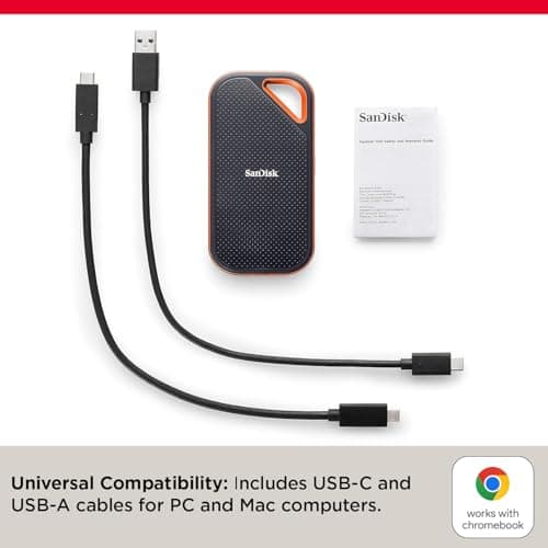 SanDisk 4TB Extreme PRO Portable SSD - Up to 2000MB/s - USB-C, USB 3.2 Gen 2x2, IP65 Water and Dust Resistance, Updated Firmware - External Solid State Drive - SDSSDE81-4T00-G25