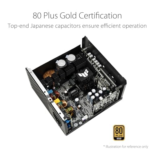 ASUS TUF Gaming 850W Gold (850 Watt, ATX 3.0 Compatible, Fully Modular Power Supply, 80+ Gold, Military-Grade Components, Dual Ball Bearing, Axial-tech Fan, PCB Coating, 10 Year Warranty)