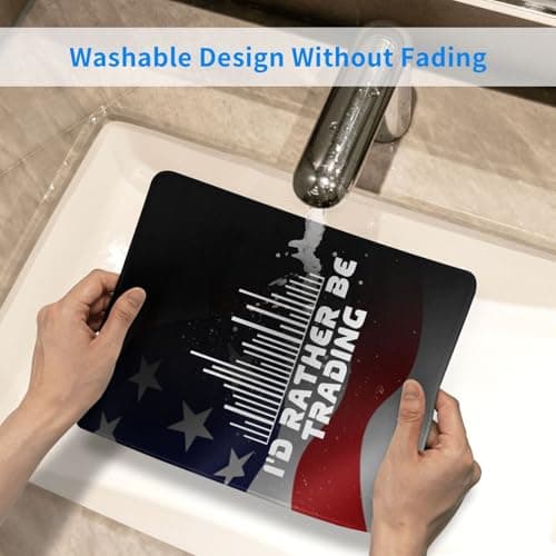 I'd Rather Be Trading Traders Forex Stocks Day Mouse Pad Durable Green and Environmentally Friendly Locked Edge for Men Women