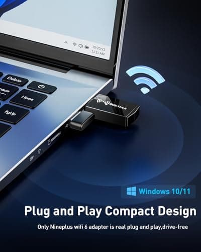 USB WiFi Adapter for PC Desktop - WiFi 6 AX1800Mbps 5GHz 2.4GHz USB 3.0 Wireless Wi-Fi Network Adapter for Desktop Computer Laptop with High Gain Wi-Fi Antenna Supports Win11/10