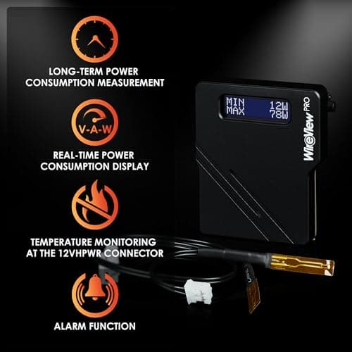 Thermal Grizzly WireView Pro GPU 90° - 1x12VHPWR 90° Reversed - Advanced Power Meter for Graphics Cards - OLED Display - Temperature Sensors - Monitoring Tool - Made in Germany