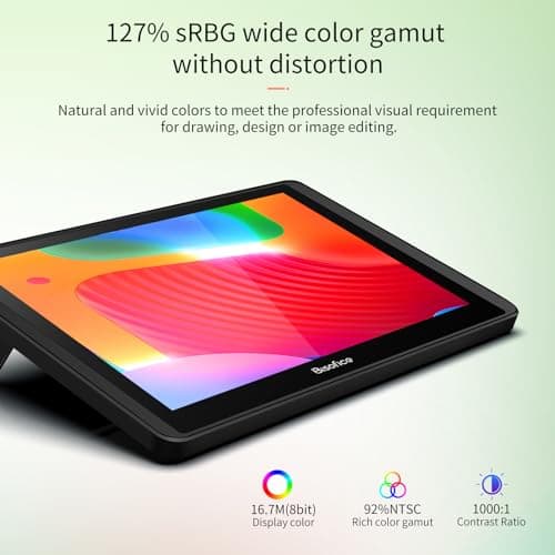 Bisofice Drawing Tablet with Screen, Graphics Tablet with Battery-Free Stylus, 11.6 inch Full-Laminated Graphic Drawing Monitor for Design, Digital Art, Illustration, Photo Editing, Support Win & Mac
