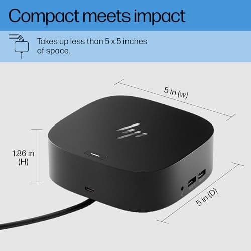 HP USB-C Dock G5-11-in-1 Adapter for Both USB-C and Thunderbolt-Enabled Laptops, PCs, & Notebooks - Single Cable for Charging, Networking, or Data Transfers - Great for Secure & Remote Management