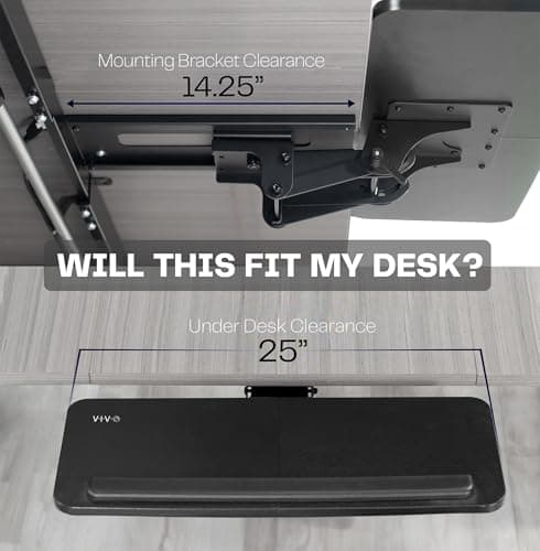 VIVO Adjustable Computer Keyboard & Mouse Platform Tray Ergonomic Under Table Desk Mount Drawer Underdesk Shelf (MOUNT-KB03B)