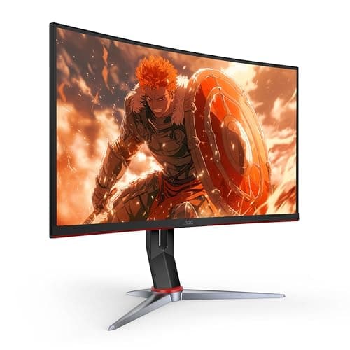 AOC C27G2Z 27" Curved Frameless Ultra-Fast Gaming Monitor, FHD 1080p, 0.5ms 240Hz, FreeSync, 2x HDMI 2.0, 1x Display Port, Height Adjustable, Xbox PS5 Switch Ready, 3-Year Zero-Bright-Dot