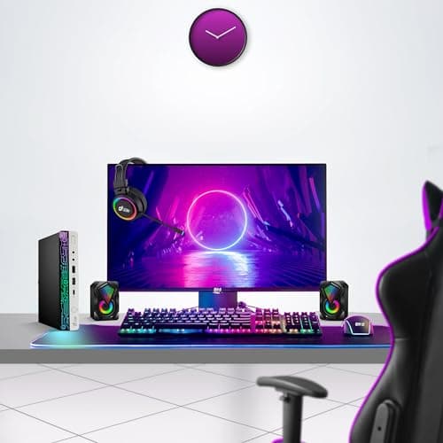 BTO HP RGB G4 Mini PC - Intel Core i5-8th Gen Upto 3.50Ghz | 32GB DDR4 Ram | 1TB NVMe SSD | New Dual FHD 24-inch Monitors | Windows 11 Pro | RGB Keyboard Set | Micro pc Home/Office (Renewed)
