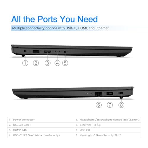 Lenovo V15 Business Laptop | Intel Pentium N6000 4-core Processor | 15.6 FHD (1920 x 1080) | 40GB RAM | 2TB PCIe SSD | Anti-Glare | WiFi-6 | Military Durability | Ethernet RJ-45 | Windows 11 Pro