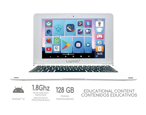 Lexibook LAPTAB 11, Laptop with Touch Screen, Designed for The Whole Family, Educational and Fun Content, Powered by Android™, Parental Control, Ultra Thin and Light, LT11EN