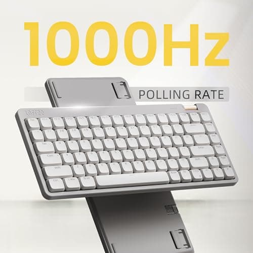 Flow Lite 84 Keys Low Profile Mechanical Keyboard, 75% Swappable Rechargeable Wireless Keyboard with 2.4G Receiver, Bluetooth and Wired Connection for Windows, Mac/Specter Linear Switches (Off-White)