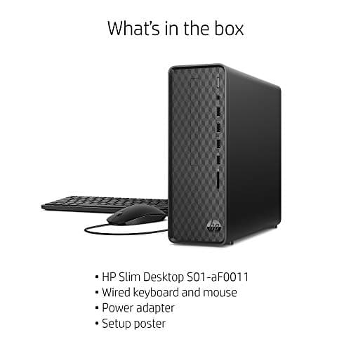 HP High Performance Slim Desktop PC, Intel Core i3-12100 Processor, 12GB DDR4 RAM, 512GB PCIe SSD DVD, Wi-Fi, HDMI, VGA, Keyboard + Mouse, Windows 11 Professional, Black
