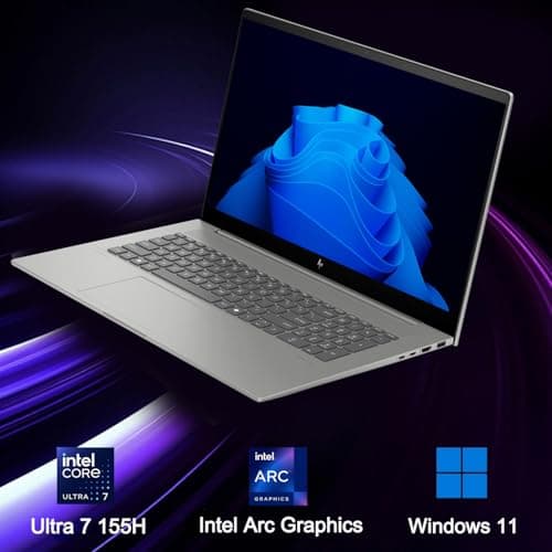 HP 2024 Envy 17.3" Copilot AI Laptop, 17.3" FHD Touchscreen, Intel Core Ultra 7 155H, 64GB DDR5 RAM, 4TB SSD, Backlit Keyboard, Numeric Keypad, HDMI, Webcam, Wi-Fi 7, Windows 11 Home, Silver