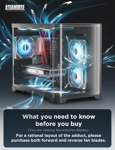 AsiaHorse AMICI-5GT RGB PC Fans, Infinity Mirror ARGB Fans HDB Bearing Fan Speeds Up to 1800 RPM with 24 LED Lights, Reverse Blade Fan Compatible Motherboard Aura SYNC (Not Wireless Connection)