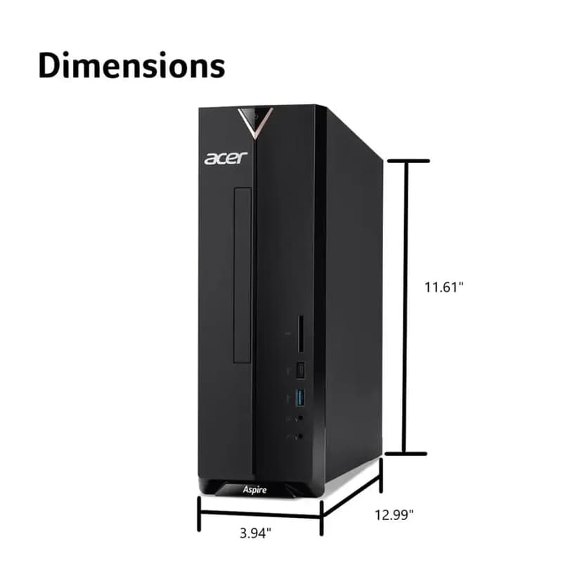 acer Aspire Desktop | 64GB RAM | 2.5TB Storage (2TB SSD+512GB Docking Station Set | Windows 11 Pro with Microsoft Office Trial | Dual-Core Intel Celeron | Keyboard & Mouse | Wi-Fi | Black