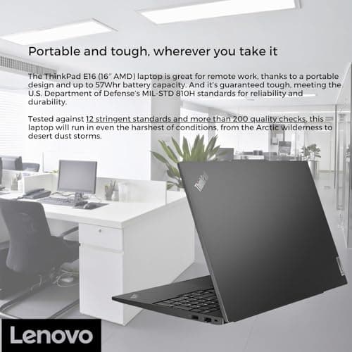 Lenovo ThinkPad E16 G2 16" FHD+ Business Laptop Computer, AMD Octa-Core Ryzen 7 7735HS (Beat i7-1355U), 64GB DDR5 RAM, 2TB PCIe SSD, WiFi6E, Backlit KB, Fingerprint Reader, Windows 11 Pro, Vent-Hear