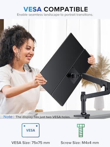 UPERFECT 2K 144Hz Portable Monitor Touchscreen 18" 2560x1600 QHD 100% DCI-P3 Laptop Monitor FreeSync HDR Gaming Monitor w/VESA & Stand 180°Adjustable, Slim Frameless Second Monitor for PC Phone