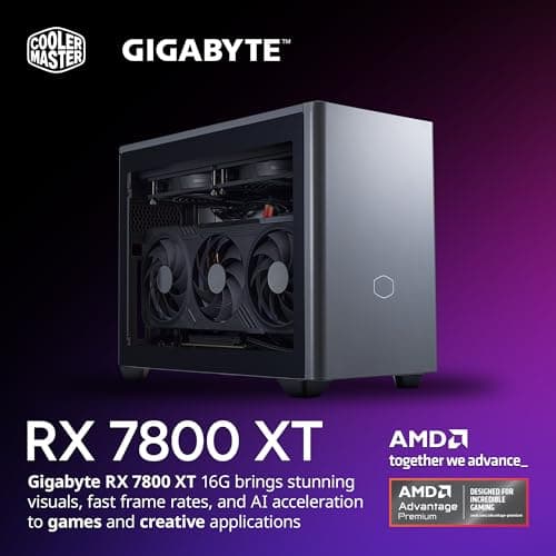 Cooler Master NR2 Pro Mini ITX – Intel i7-14700F 2.1GHz (5.4GHz Turbo) | Gigabyte RX 7800 XT 16GB & B760I AORUS PRO | 32GB DDR5 6000MHz | 1TB Gen4 M.2 | WiFi | Windows 11 | 280mm AIO Gaming PC