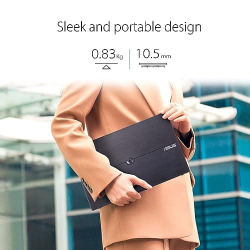 ASUS ZenScreen 15.6” 1080P Portable Monitor (MB16ACV) - Full HD, IPS, Eye Care, Flicker Free, Blue Light Filter, Kickstand, USB-C Power Delivery, for Laptop, PC, Phone, Console