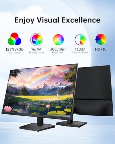 27 Inch Computer Monitor - QHD (2560 x 1440) Display, Up to 120Hz Monitor, IPS Panel, 123% sRGB, HDMI 2.0 x 2 & DP 1.4 x1, Freesync & G-sync, Eye-Friendly Screen PC Monitors for Work Gaming