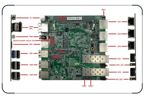 Mini PC N150 Firewall Hardware Intel 82599ES 2 x 10GbE SFP+, 3 x i226V 2.5GbE LAN OPNsense Appliance,AES-NI, 2HD, SIM Card Slot, M.2 WiFi Slot,NO RAM NO SSD