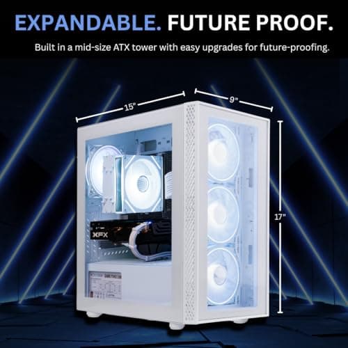 NOVATECH Phantom - Prebuilt Gaming PC Desktop Computer - RTX 3050 - Intel i7 Xeon 3.5GHz - 16GB RAM - 512GB M.2 SSD WiFi/BT, Win 11 Pro - Gaming Computer Tower, Pre Built PC Gaming - 1 Year Warranty