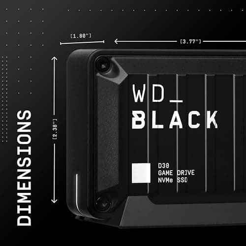 WD_BLACK 1TB D30 Game Drive SSD- Portable External Solid State Drive, Compatible with Xbox and PC, Up to 900MB/s - WDBAMF0010BBW-WESN
