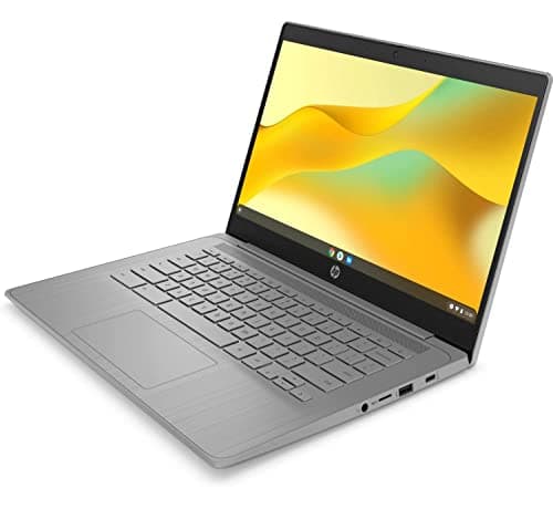 HP 14a-ne0013dx 14 Inch HD Chromebook Laptop Intel Celeron N4120 1.1GHz 4GB DDR4 RAM 64GB eMMC Intel UHD Graphics 600 Wi-Fi Bluetooth Webcam HDMI USB C Ports Chrome OS (Renewed)