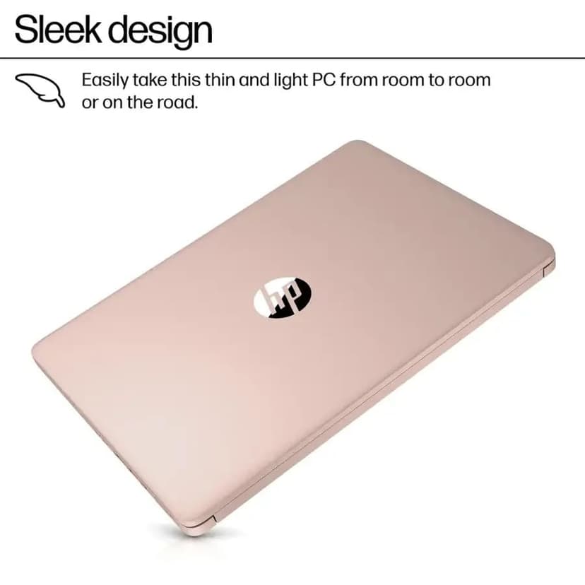HP Business Student Laptop Computer - Windows 11 Pro & Microsoft Office Lifetime | 14 inch HD | AI-Powered, Long Batter Hr N-Serious Laptop| 16GB RAM, 128GB UFS, 256GB Extend Micro SD | Rose Gold