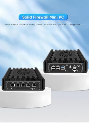 Mini PC N150 Firewall Hardware Intel 82599ES 2 x 10GbE SFP+, 3 x i226V 2.5GbE LAN OPNsense Appliance,AES-NI, 2HD, SIM Card Slot, M.2 WiFi Slot,NO RAM NO SSD