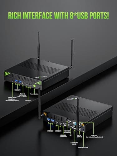 GMKtec Mini PC Workstation, Intel Core i9 13900HK(14C/20T) up to 5.4GHz, Mini Computer 32GB DDR5 RAM 1TB SSD, 8X USB Ports/COM/HDMI/DP Office Business
