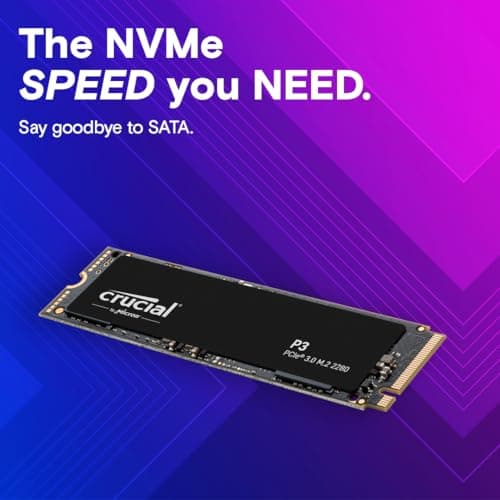 Crucial P3 500GB PCIe Gen3 3D NAND NVMe M.2 SSD, up to 3500MB/s - CT500P3SSD8