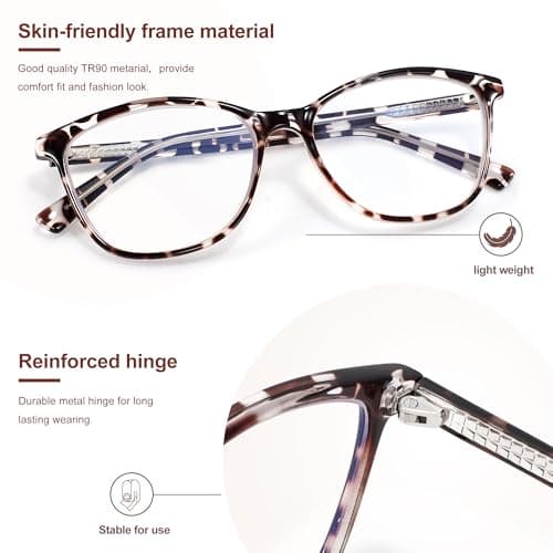 Madison Avenue TR90 Blue Light Blocking Glasses Anti Eyestrain UV Glare Blue Light Glasses for Women TV Phone Computer Gaming Eyeglasses (Black Tortoiseshell)