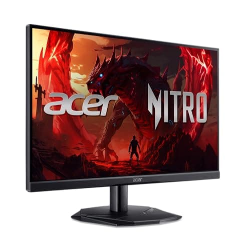 acer Nitro 24.5 Inch Full HD 1920 x 1080 Gaming Monitor | AMD FreeSync | 180Hz Refresh | 1ms (VRB) | 99% sRGB | HDR 10 Support | One Display Port 1.2 & Two HDMI 2.0 | KG251Q P3biip