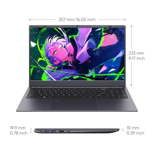 Coolby 15.6inch Windows 11 Laptop, 12GB RAM/256GB SSD, 1920x1080 IPS Display, Intel N95(Beats N5095) Quad Core Laptop Computer, Support Fingerprint, WiFi 5, BT