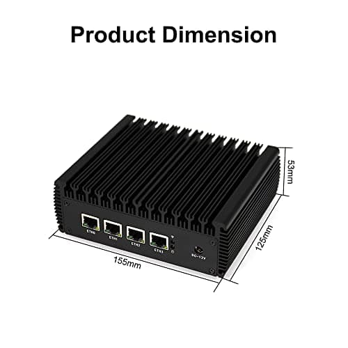 4X 2.5GbE Intel I225-V Ethernet Firewall Appliance Mini PC, Intel Celeron J4125 AES-NI VPN Router PC HDMI VGA 4GB RAM 64GB MSATA SSD