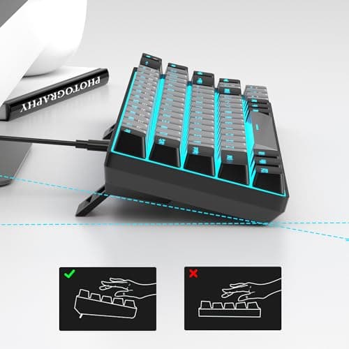 MageGee Portable 60% Mechanical Gaming Keyboard, MK-Box LED Backlit Compact 68 Keys Mini Wired Office Keyboard with Blue Switch for Windows Laptop PC Mac - Grey/Black