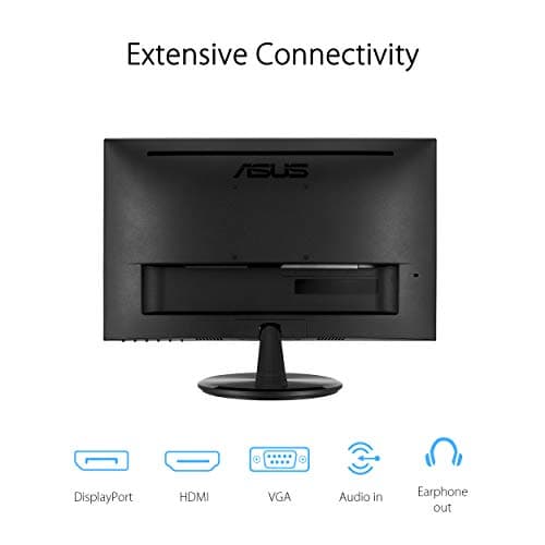 ASUS VP229Q 21.5” Monitor, 1080P Full HD, 75Hz, IPS, FreeSync/Adaptive-Sync, Eye Care, HDMI DisplayPort VGA, Frameless, VESA Wall Mountable BLACK