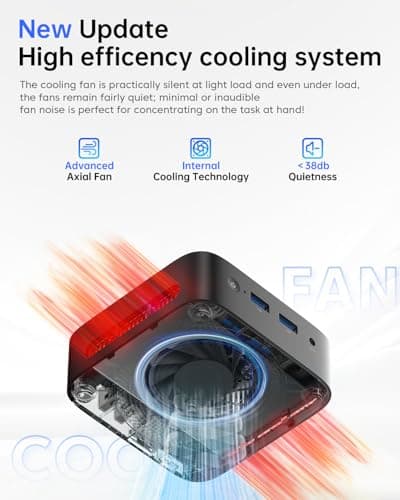 ACEMAGIC Black Vista V1 N97 Mini PC,16GB DDR4 RAM 512GB SSD Mini Computers, 12th Gen N97(Beat N100/N95, up to 3.6GHz) 4K Dual Display/WiFi for Home/Office,Win 11 Pro Small Desktop Computer