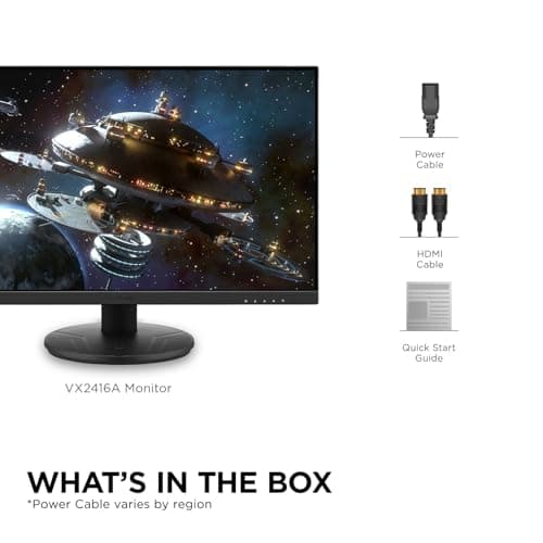 ViewSonic VX2416A 24 Inch 1080p 1ms 120Hz IPS Gaming Monitor with Eye Care, USB C, HDMI 1.4, and DisplayPort Inputs