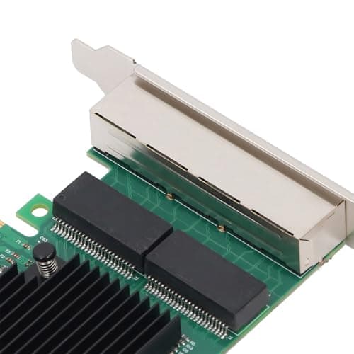 PCIe X4 Gigabit Network Card, 4 Port 1000Mbps Ethernet Adapter, for Desktop PC, Workstation, Server with 8 LED Indicators, Supports Wins Server, VMware ESX