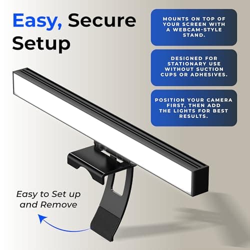 HumanCentric Video Conference Lighting - Webcam Light for Streaming, LED Monitor and Laptop Light for Video Conferencing, Zoom Lighting for Computer, Replace Ring Light for Zoom Meeting, Double Kit